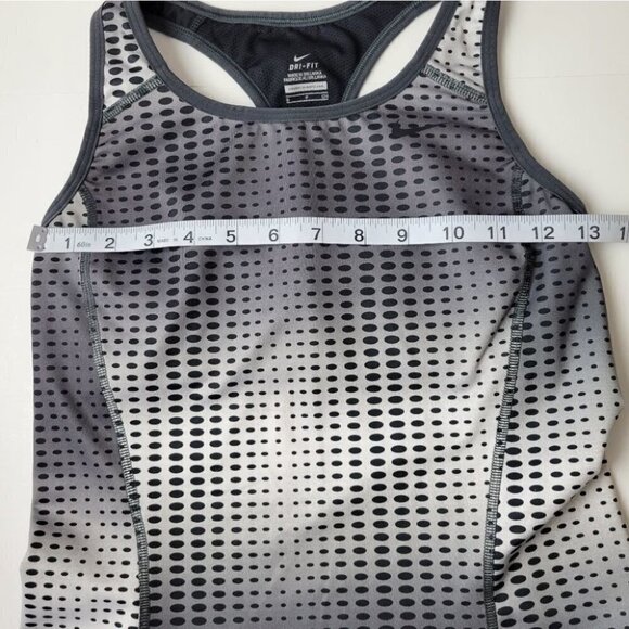 NIKE Dri-Fit Racerback Tank w/ Built-in Bra - Black/Gray (S) - Picture 11 of 13